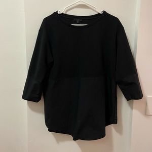 COS women’s Black woven jersey top
